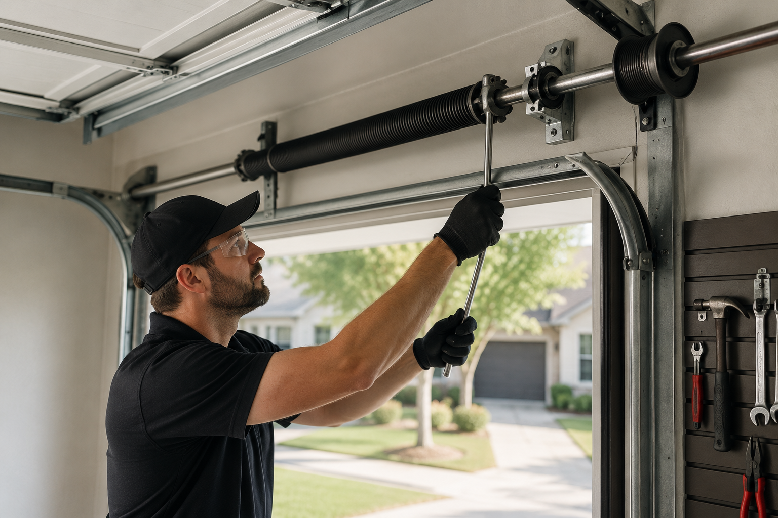 Garage door reinforcement and balancing in Humble Texas